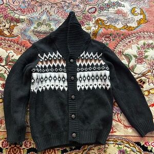 Janie & Jack 100% Cotton Black Boys Cardigan Size 4T